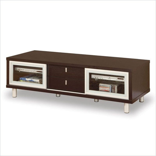 TV Stand Entertainment Console In Contemporary Wenge Finish