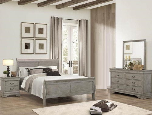 6PCS LOUIS PHILLIP BEDROOM SET IN GREY