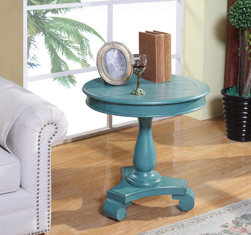 CONSTANCE ROUND END TABLE-AQUA-7167-AQ