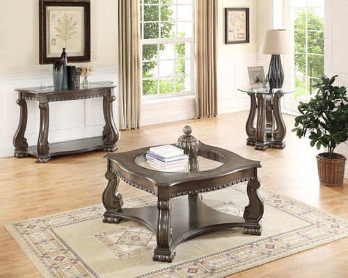 MADISON WOOD COFFEE TABLE GREY-4320-GY-TBL