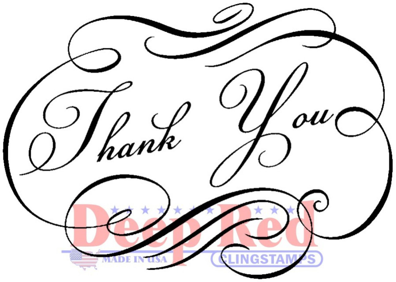 fancy thank you essentials cling stamp deep red stamps