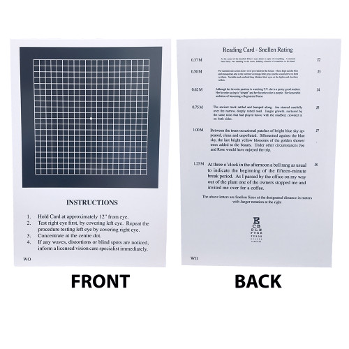 Amsler Grid - Near Card | MH Eye Care Product