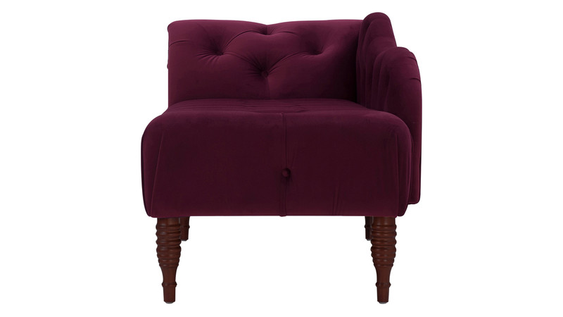 Samuel Tufted Chaise Lounge, Right Arm Facing, Burgundy ...