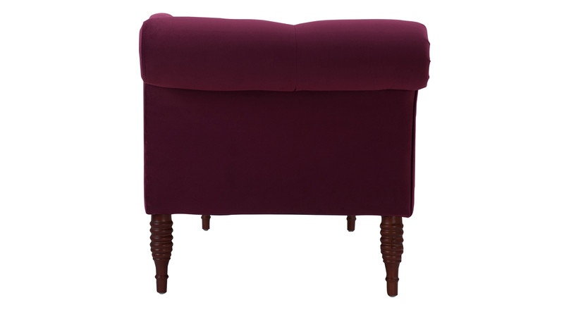 Samuel Tufted Chaise Lounge, Right Arm Facing, Burgundy ...