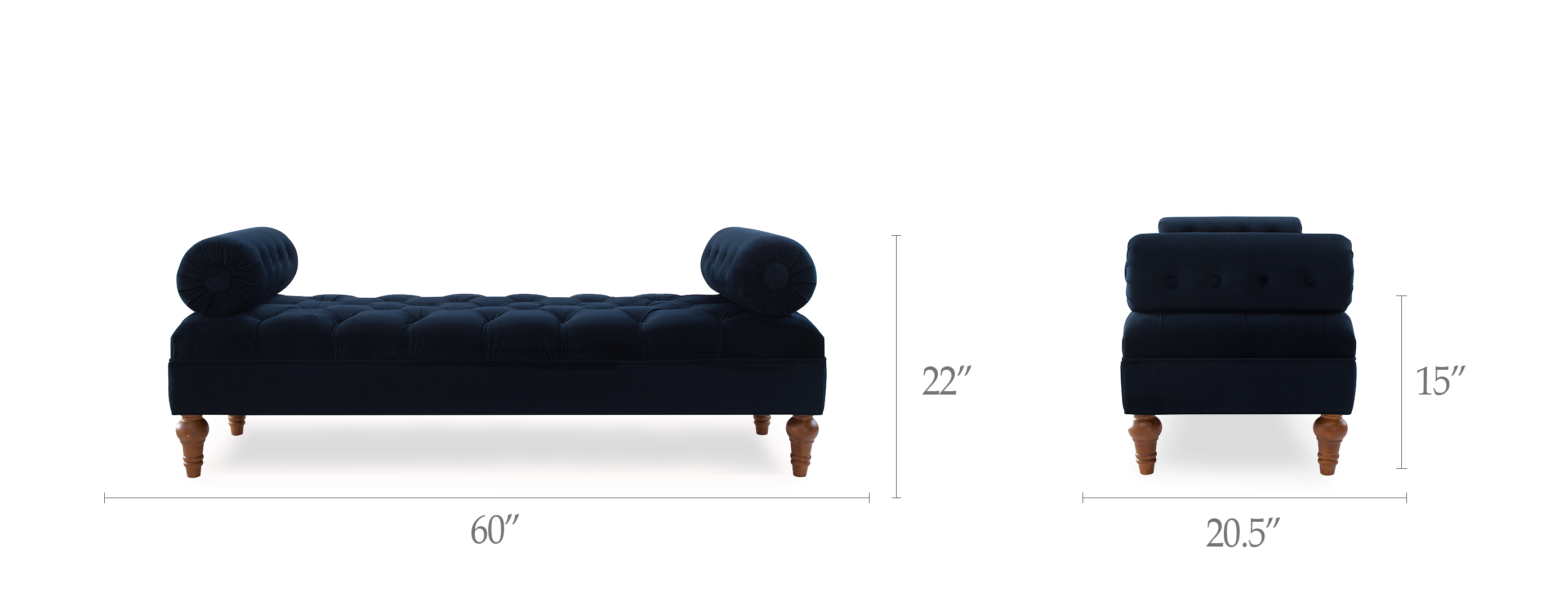 Lewis Bolstered Lounge Entryway Bench, Dark Navy Blue - Jennifer Taylor ...