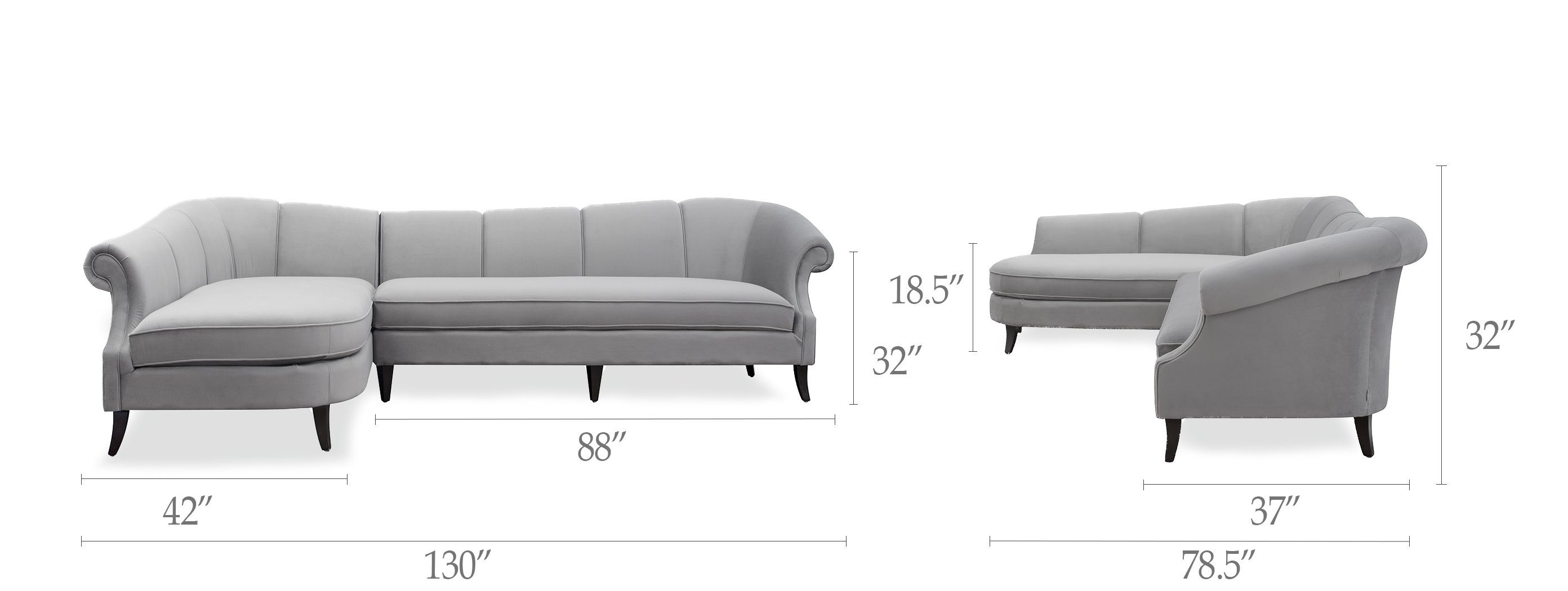 Victoria Upholstered Left Sectional Sofa