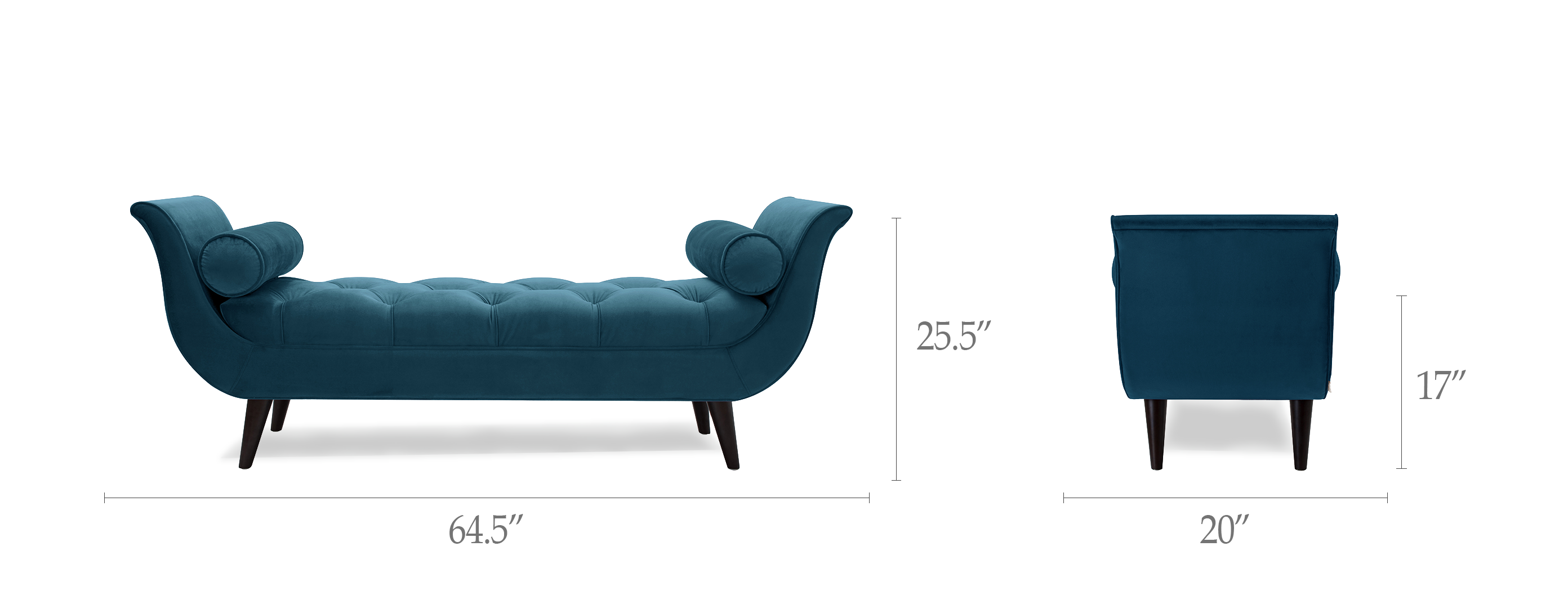 Alma Tufted Entryway Bench, Satin Teal - Jennifer Taylor Home