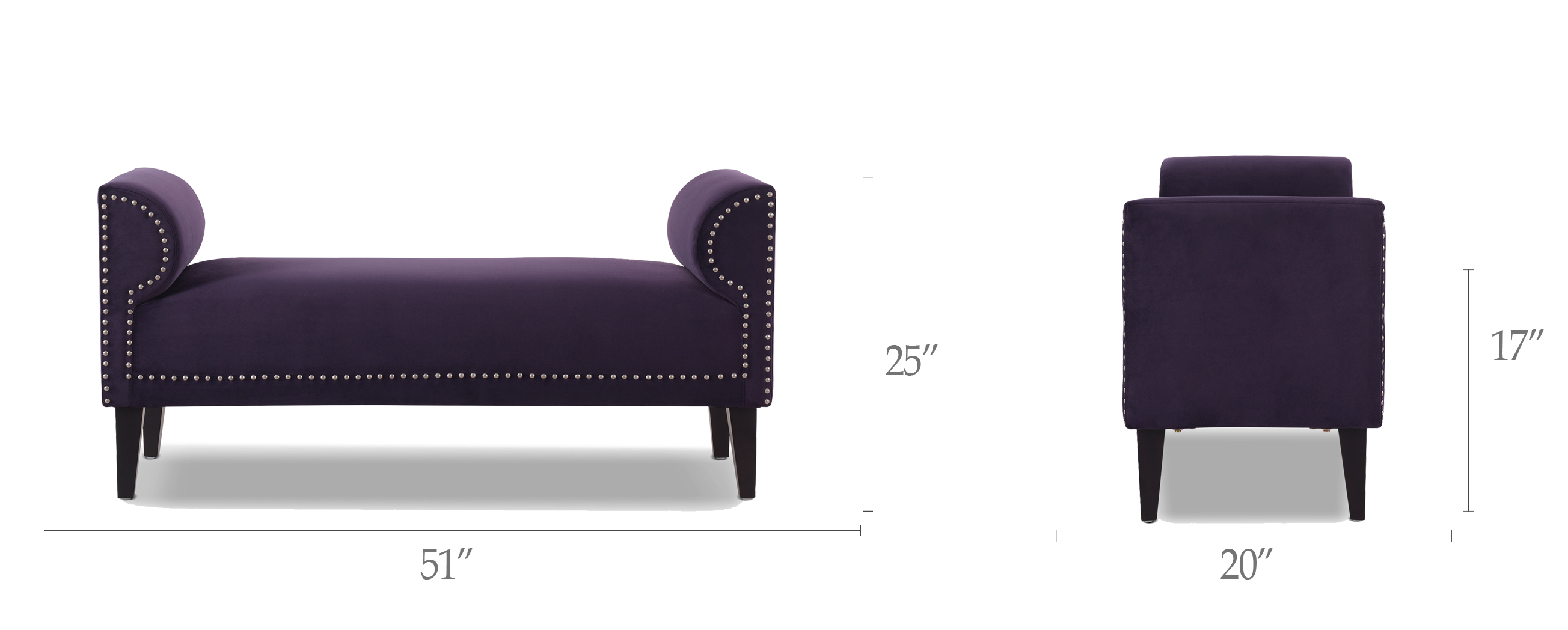 Paloma Roll Arm Upholstered Bench