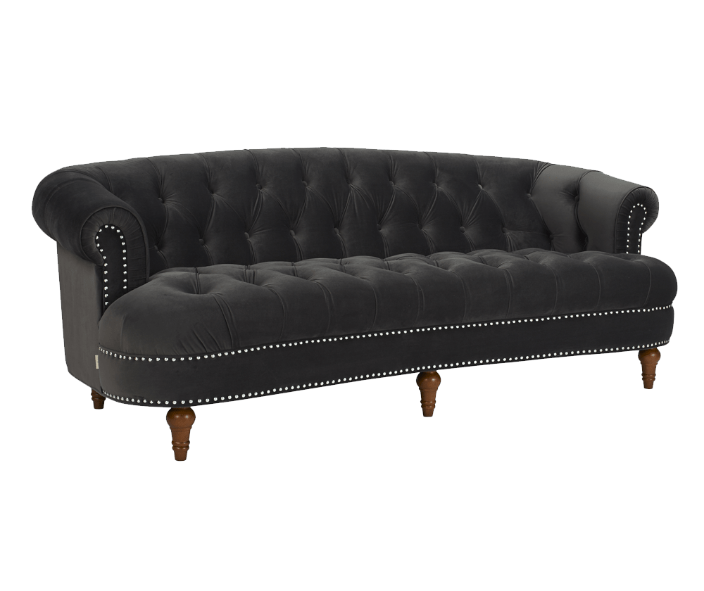 La Rosa Chesterfield Sofa, Dark Charcoal Grey