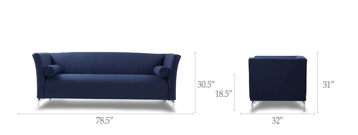 Camilla Mid-Century Modern Sofa
