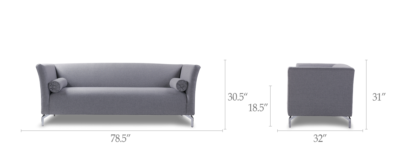 Camilla Mid-Century Modern Sofa