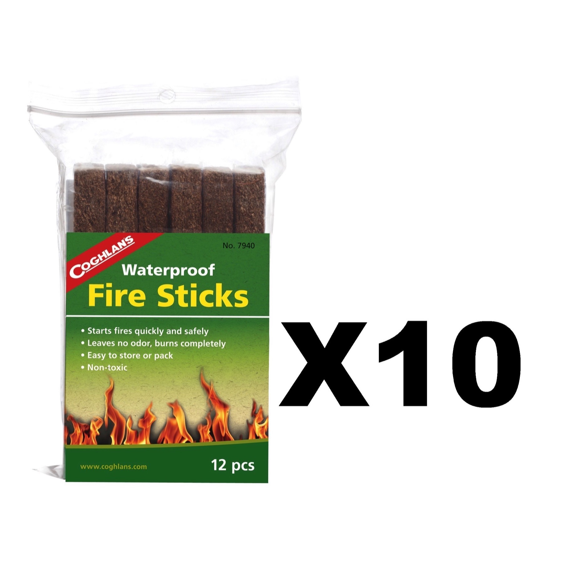 Coghlan's Waterproof Fire Sticks 12Count Tinder Camping Fire Starters