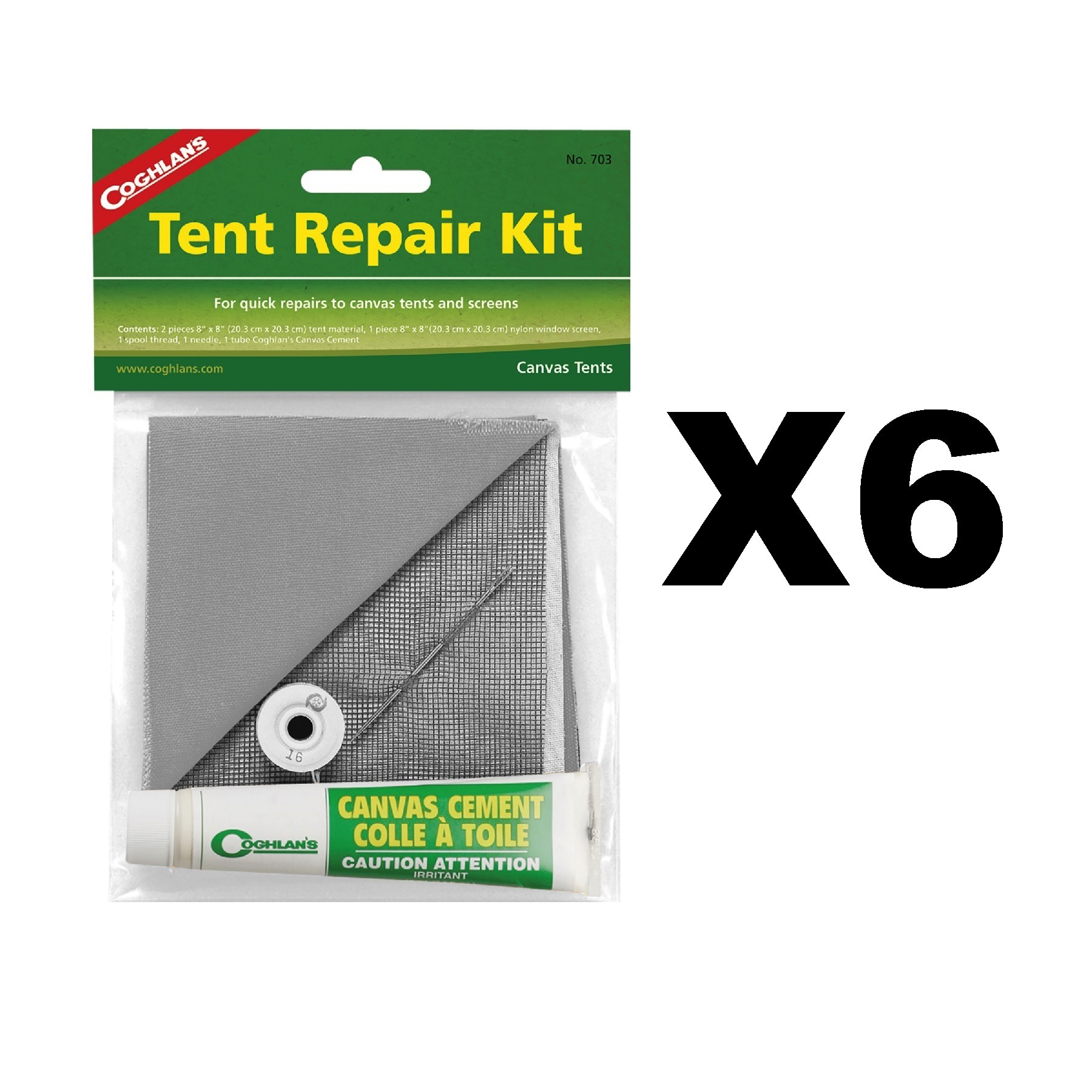 Coghlan's Tent Repair Kit For Canvas W/ Cement, Patches, Nylon Screen ...