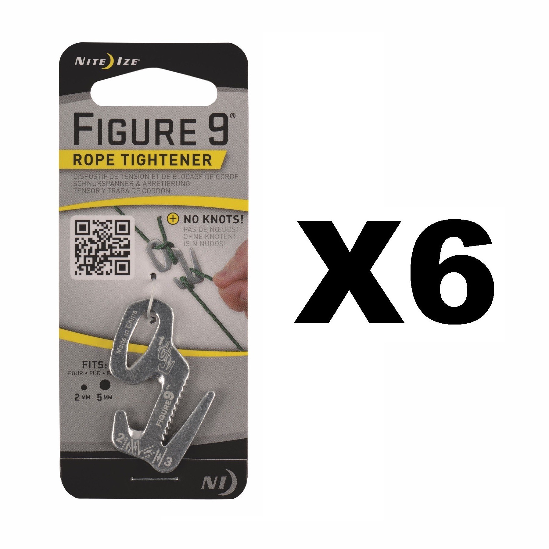 Nite Ize Figure 9 Rope Tightener Small Aluminum Tie Down Knot Tool 6 Pack Ebay