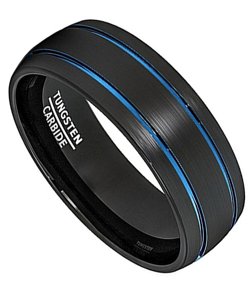 Men S Wedding Bands Page 1 Ring Blingers 8mm Uni Or Men S Tungsten Carbide Wedding Ring Band Duo Tone Black And