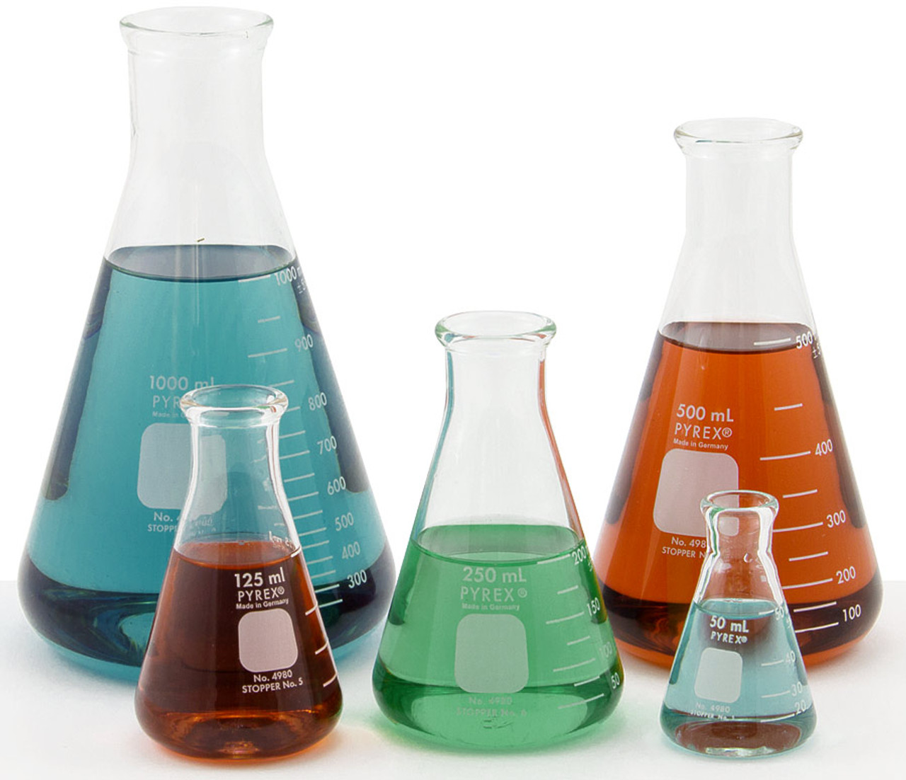 pyrex reg erlenmeyer flasks set of 5 assortment pack