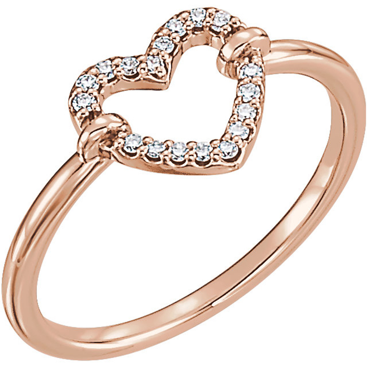 Rose Gold Petite Diamond Heart Ring