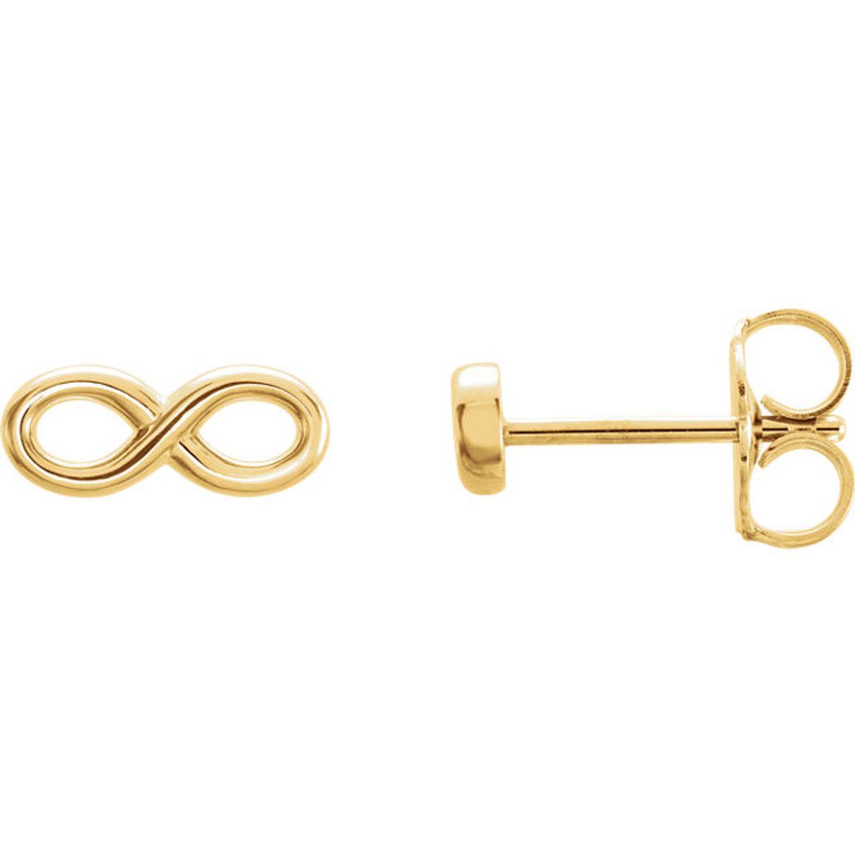 Yellow Gold Infinity Earrings