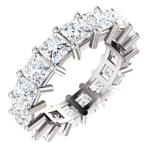 Platinum 6.5 ct tw Princess Cut Eternity Ring
