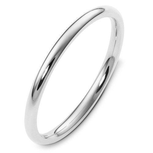 White Gold 2.0 mm Plain Comfort Fit Ring