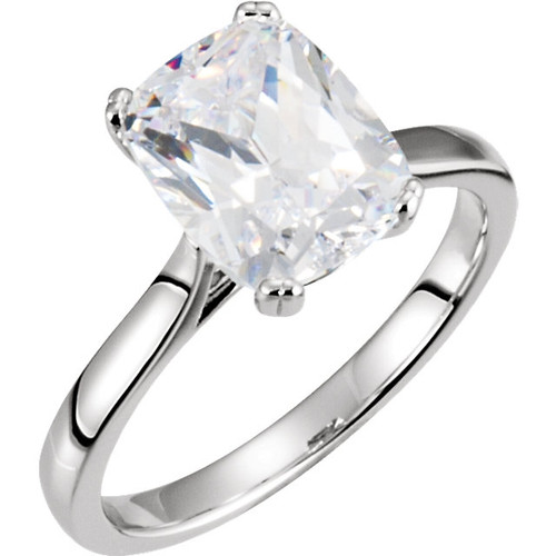Cathedral Cushion Cut Solitaire Engagement Ring