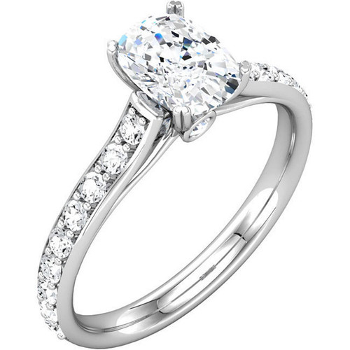 Diamond Accent Cathedral Engagement Ring