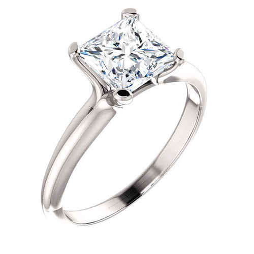Platinum Princess Cut Solitaire Engagement Ring