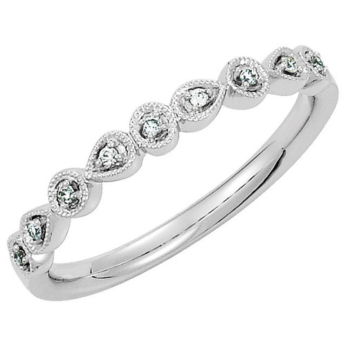 White Gold Diamond Stackable Ring