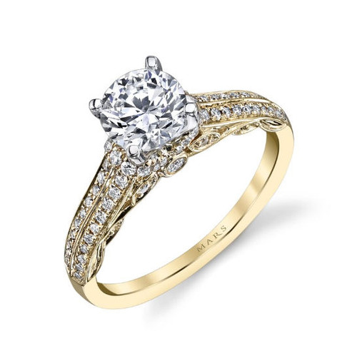 Vintage Diamond Accent Engagement Ring