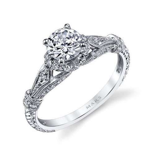 Vintage 0.25 Ct Tw Diamond Engagement Ring