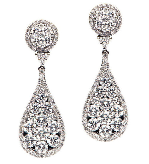 Diamond Drop Earrings 2.88 Ct Tw