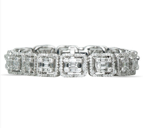 7.05 Ct Tw Round & Baguette Diamond Bracelet