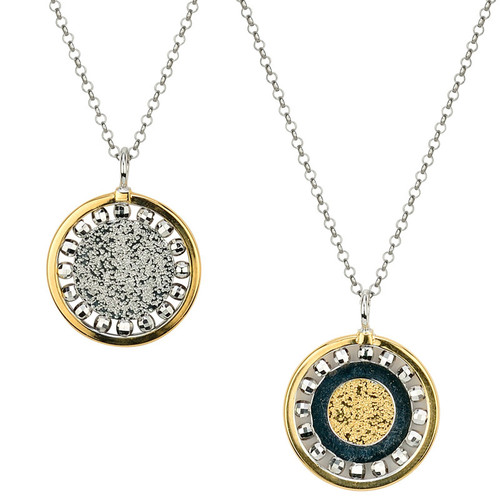 Sterling Silver Gold Overlay Reversible Necklace, Frederic Duclos