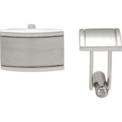 Stainless steel coqueture rectangular cuff links
