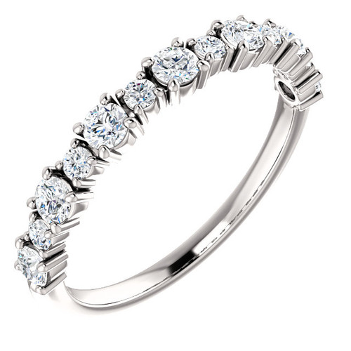 White Gold Round Diamond Anniversary Ring