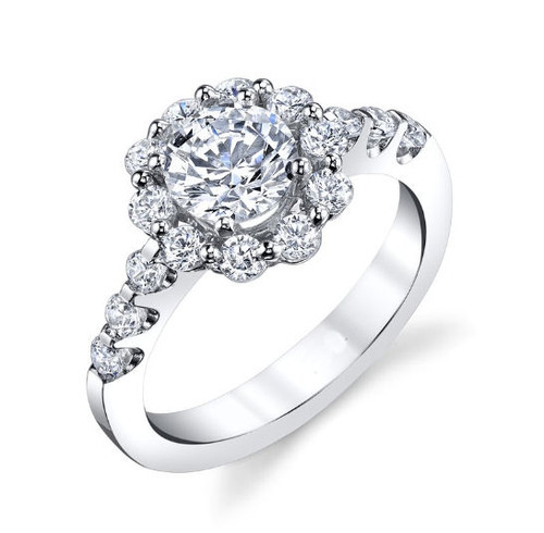 Round Diamond Halo Engagement Ring
