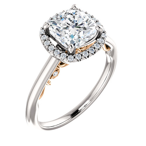 White & Rose Gold Engagement Ring
