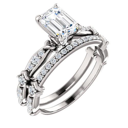 Emerald Cut Diamond Bridal Set