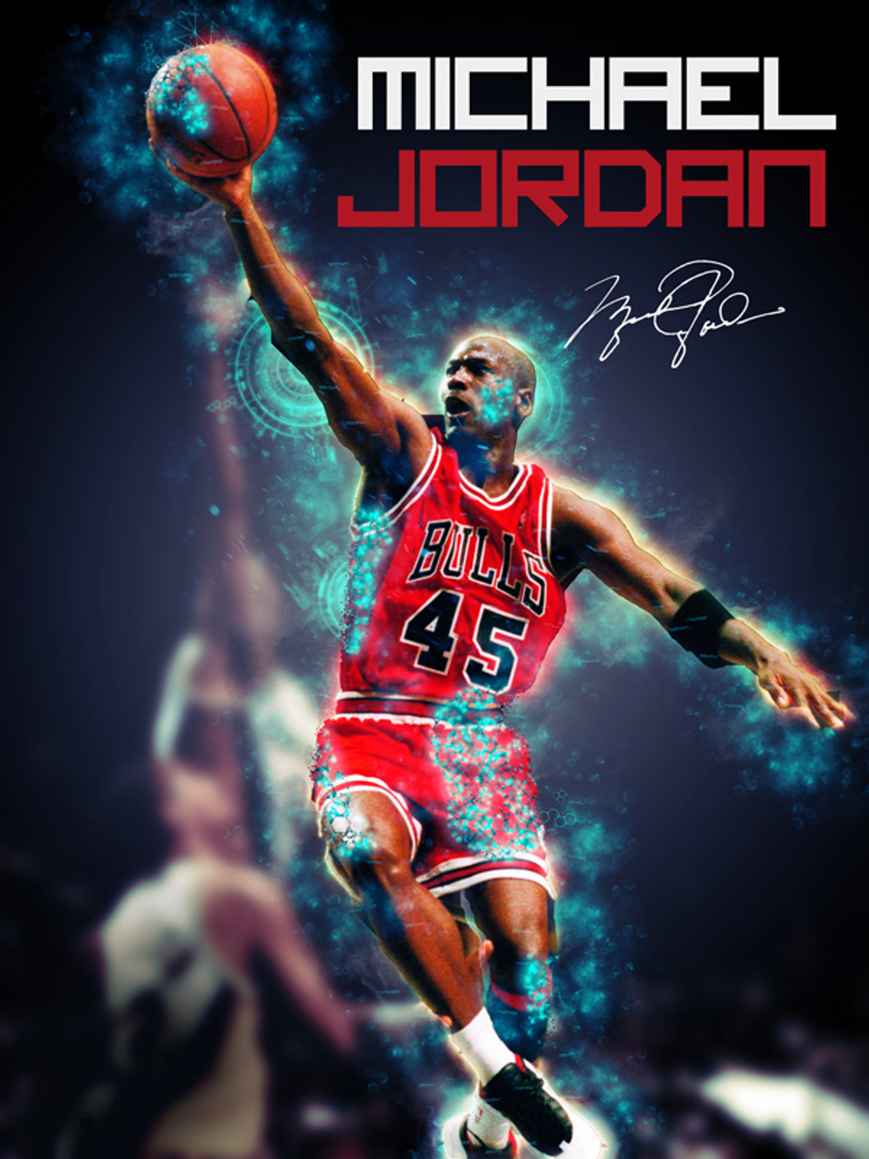 Michael Jordan Poster Chicago Bulls Art Print 18x24 4768