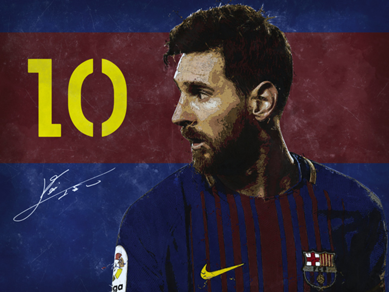 Lionel Messi Poster Soccer Football Wall Art Print (24x18)