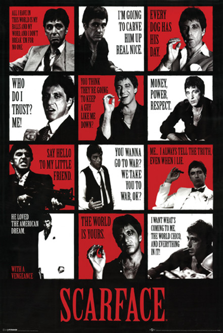 Scarface Poster Movie Quotes Al Pacino Large Print . Scarface Poster Movie Quotes Al Pacino Large Print .