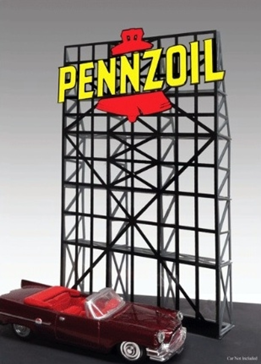 Miller Engineering O/HO 9061 Pennzoil Billboard, Animated Neon Style