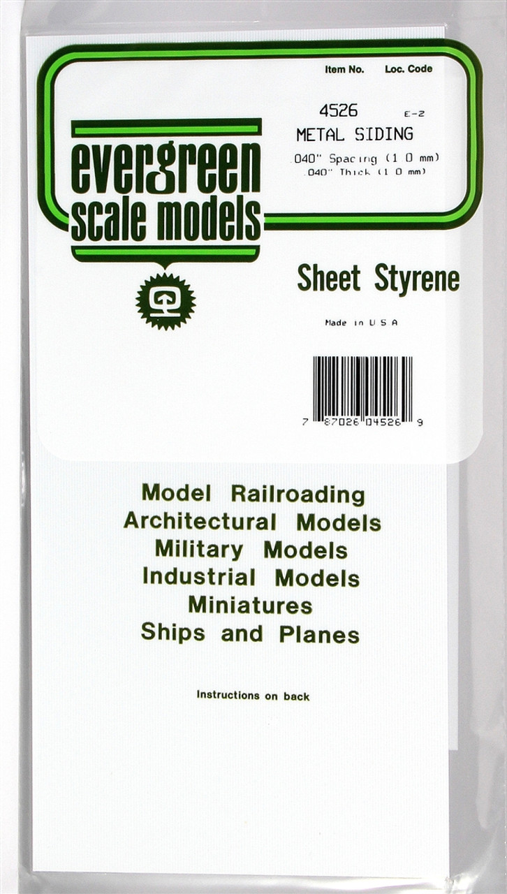 evergreen scale models 4526 corrugated metal siding 040 evergreen sheet metal