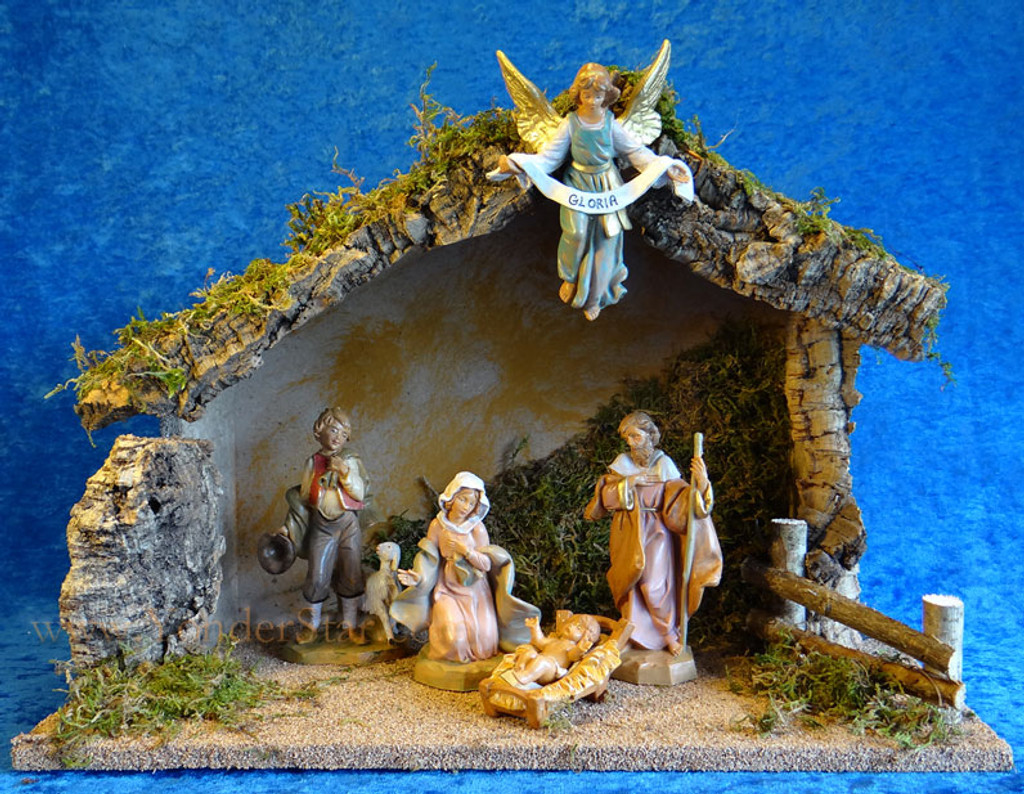 5 quot fontanini nativity scene w wooden stable 54422 yonder jim shore christmas tree