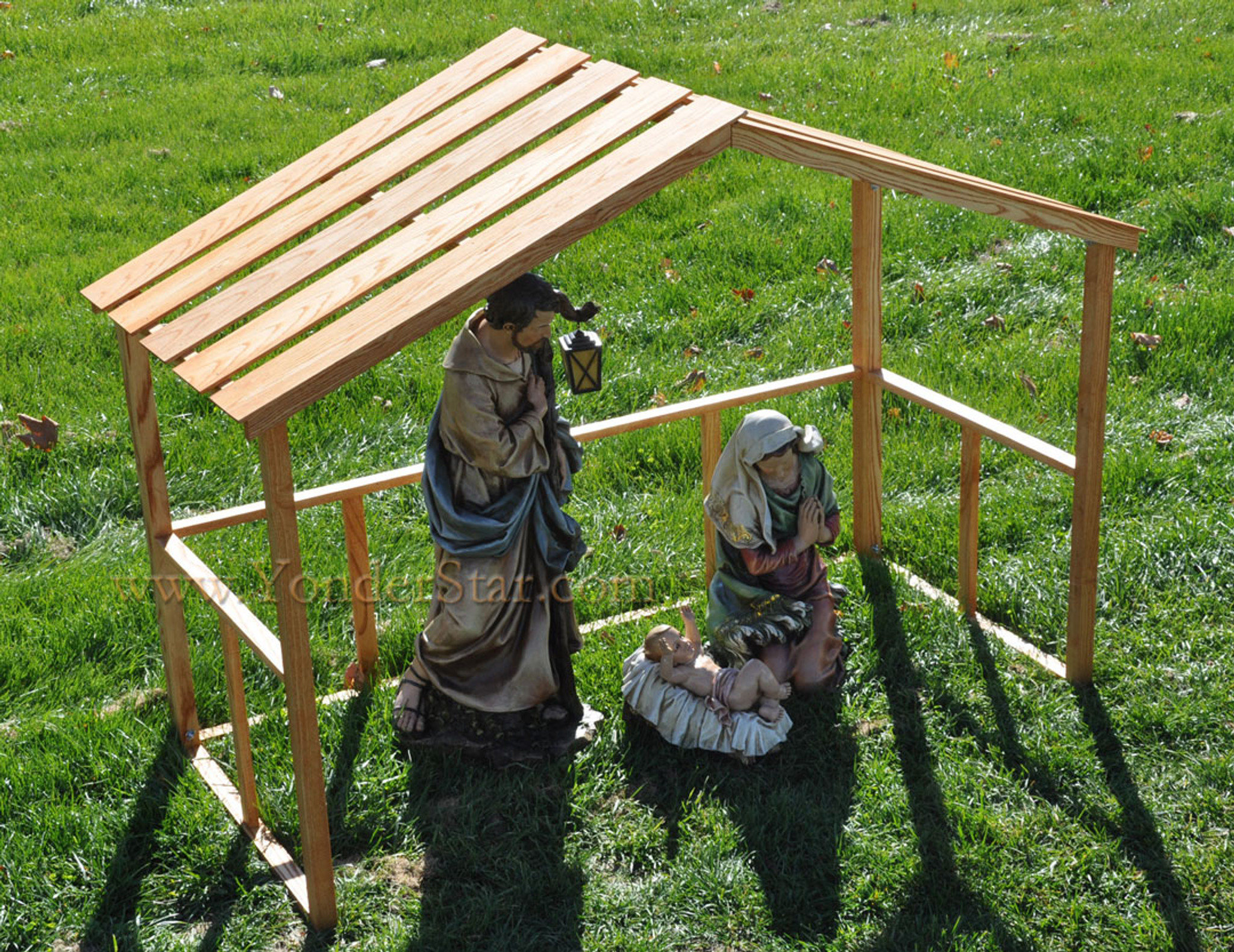 Large Outdoor Nativity Set With Wooden Stable | YonderStar