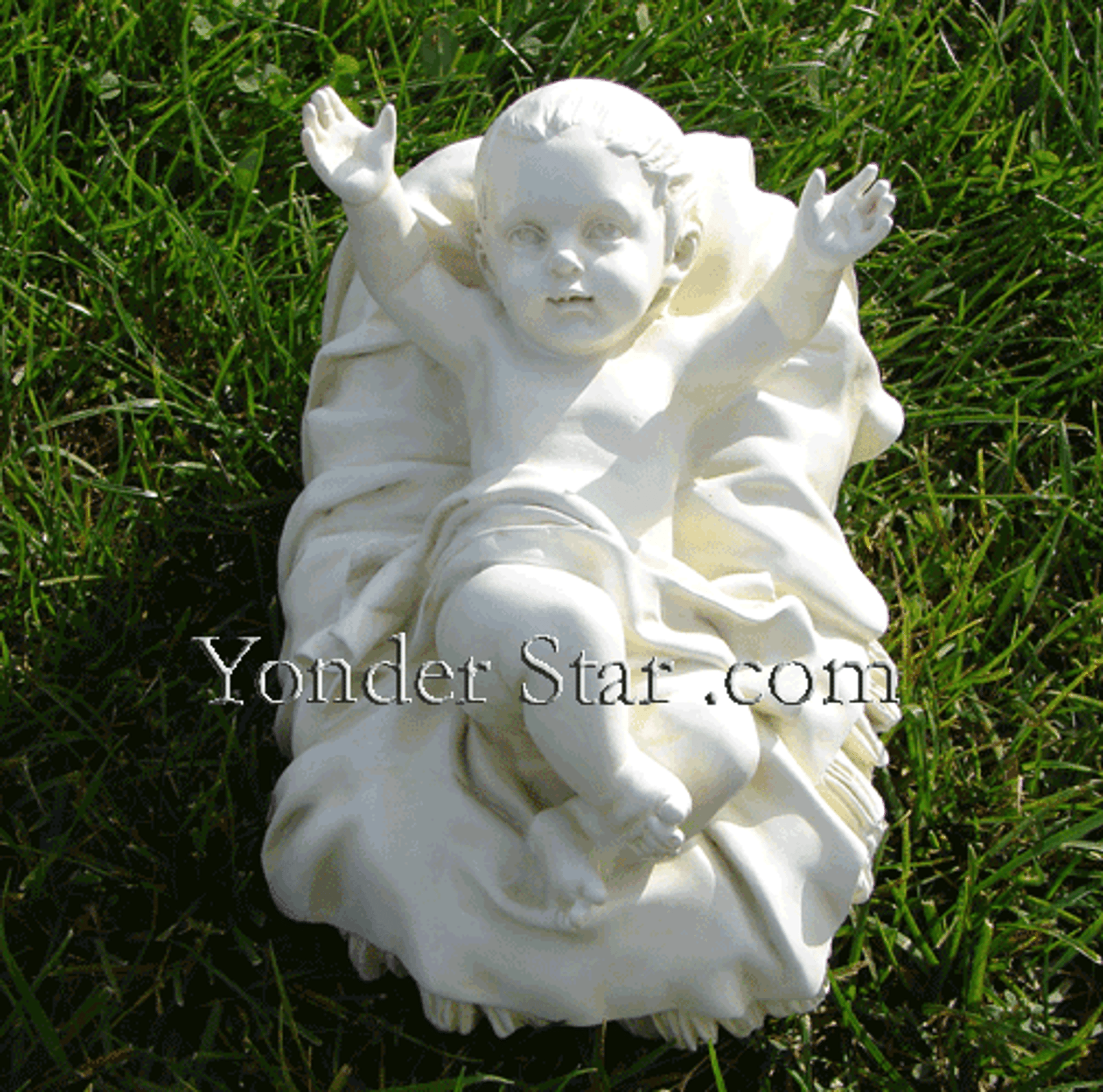Baby Jesus in Crib for 27" Scale OffWhite Outdoor Nativity Scene