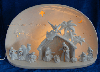 Lighted Porcelain Nativity Display Lighted Porcelain Nativity Display