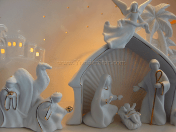 Lighted Porcelain Nativity Display Lighted Porcelain Nativity Display