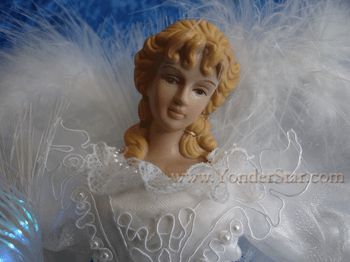 12" Treetopper White Silver Fiber Optic LED Angel 12" Treetopper White Silver Fiber Optic LED Angel