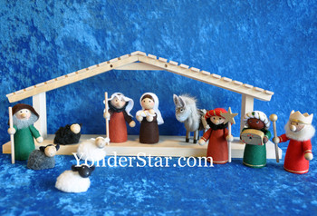 Wooden nativity scene. Wooden nativity scene.